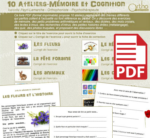 Image principale de 10 Ateliers - Mémoire et Cognition (pdf)