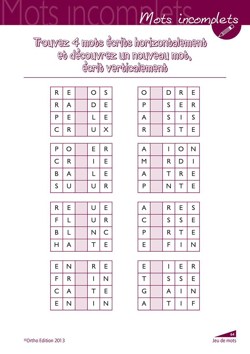 Image sur le produit Jeux de mots pour enfants et adultes (PDF)