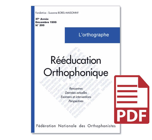 Image principale de N° 200 - L'orthographe (pdf)