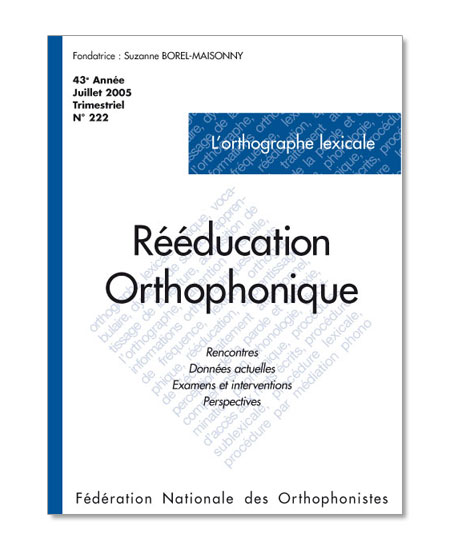 Image principale de N° 222 - L'orthographe lexicale (pdf)