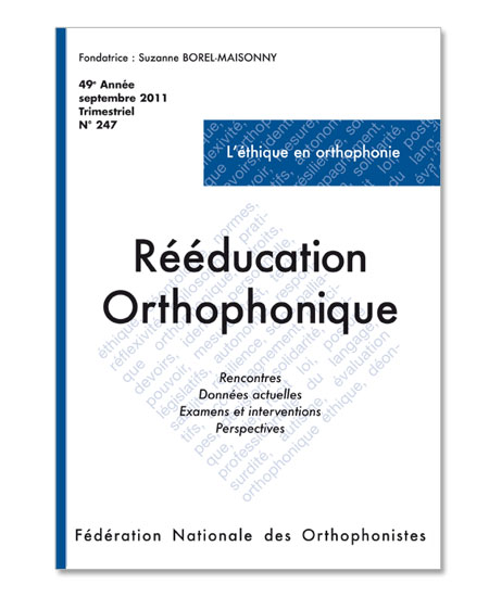 Image principale de N° 247 - L'éthique en orthophonie