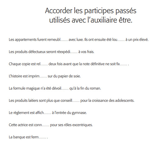 Image sur le produit Les participes pass&eacute;s