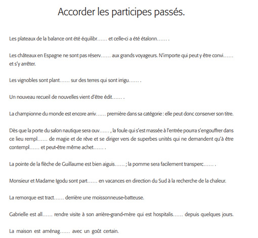 Image sur le produit Les participes pass&eacute;s