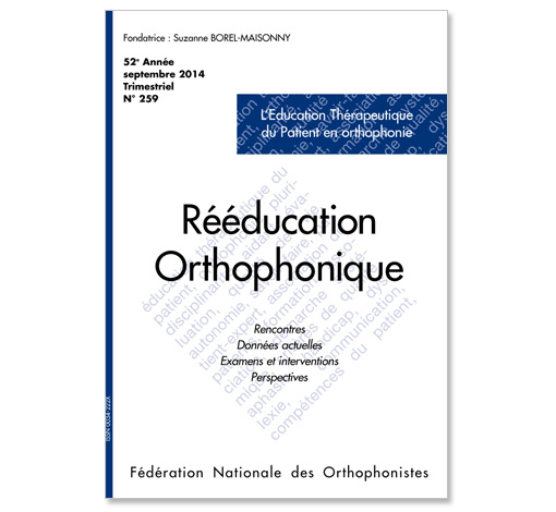 Image principale de N° 259 - L'Education Thérapeutique du Patient en orthophonie