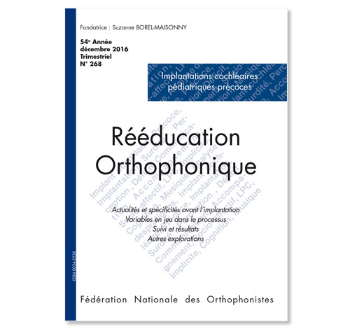 Image principale de N° 268 - Implantations cochléaires pédiatriques précoces