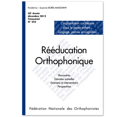 Image principale de N° 252 - L'implant cochléaire chez le jeune enfant 