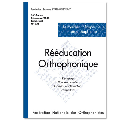 Image principale de N° 236 - Le toucher thérapeutique en orthophonie