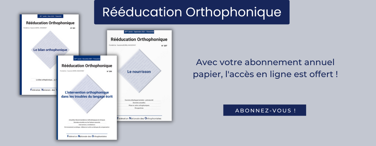 Abonnement à Rééducation orthophonique