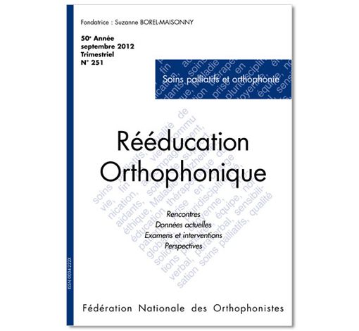 Image principale de N° 251 - Soins palliatifs et orthophonie