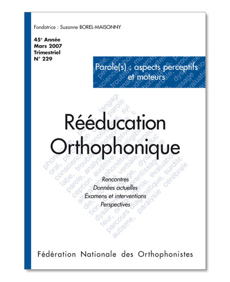 Image du produit N° 229 - Parole(s) : aspects perceptifs et moteurs