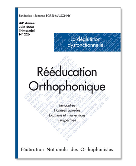 Image du produit N&deg; 226 - La d&eacute;glutition dysfonctionnelle