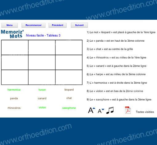 Image de Mémoriz'mots, produit d'Ortho Édition
