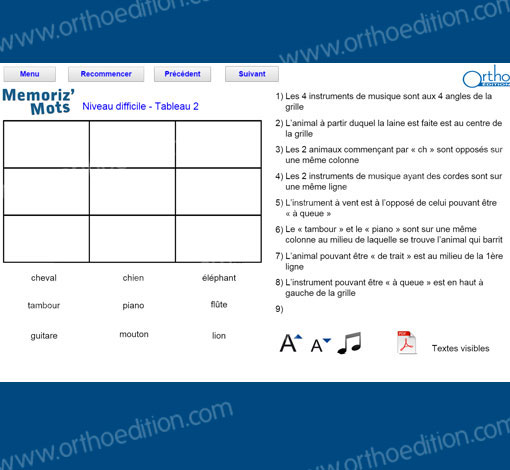 Image de Mémoriz'mots, produit d'Ortho Édition