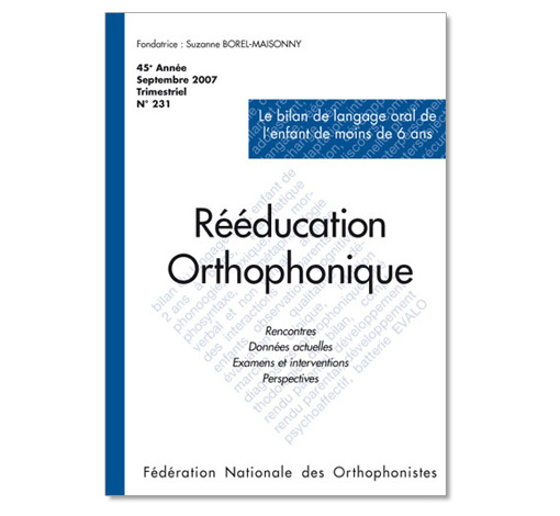 Image du produit N° 231 - Le Bilan de langage oral de l'enfant de moins de 6 ans