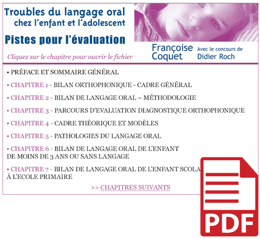 Image du produit Troubles du langage oral chez l'enfant et l'adolescent - Pistes pour l'évaluation (pdf)
