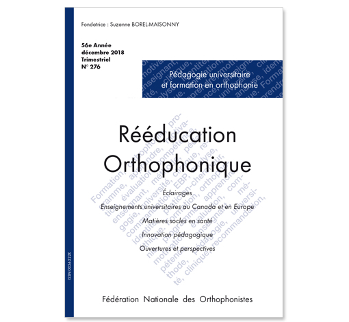Image du produit N° 276 - Pédagogie universitaire et formation en orthophonie