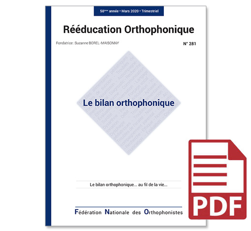 Image du produit N° 281 - Le bilan orthophonique (pdf)