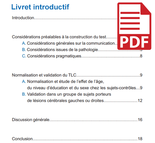 Image de TLC - Test Lillois de communication (version pdf), produit d'Ortho Édition