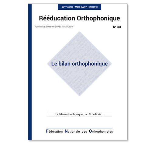 Image principale de N° 281 - Le bilan orthophonique