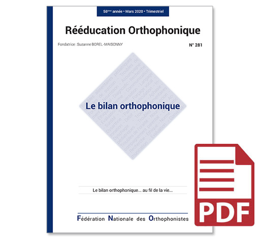 Image principale de N° 281 - Le bilan orthophonique (pdf)